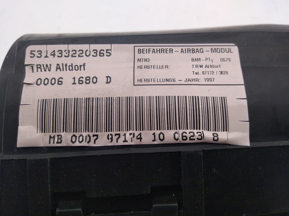 Mercedes SLK230 Passenger Right Front Dash Airbag