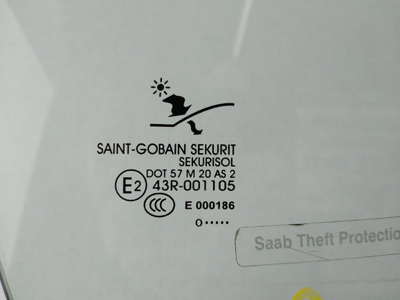 Saab 9-3 Passenger Right Front Door Window Glass