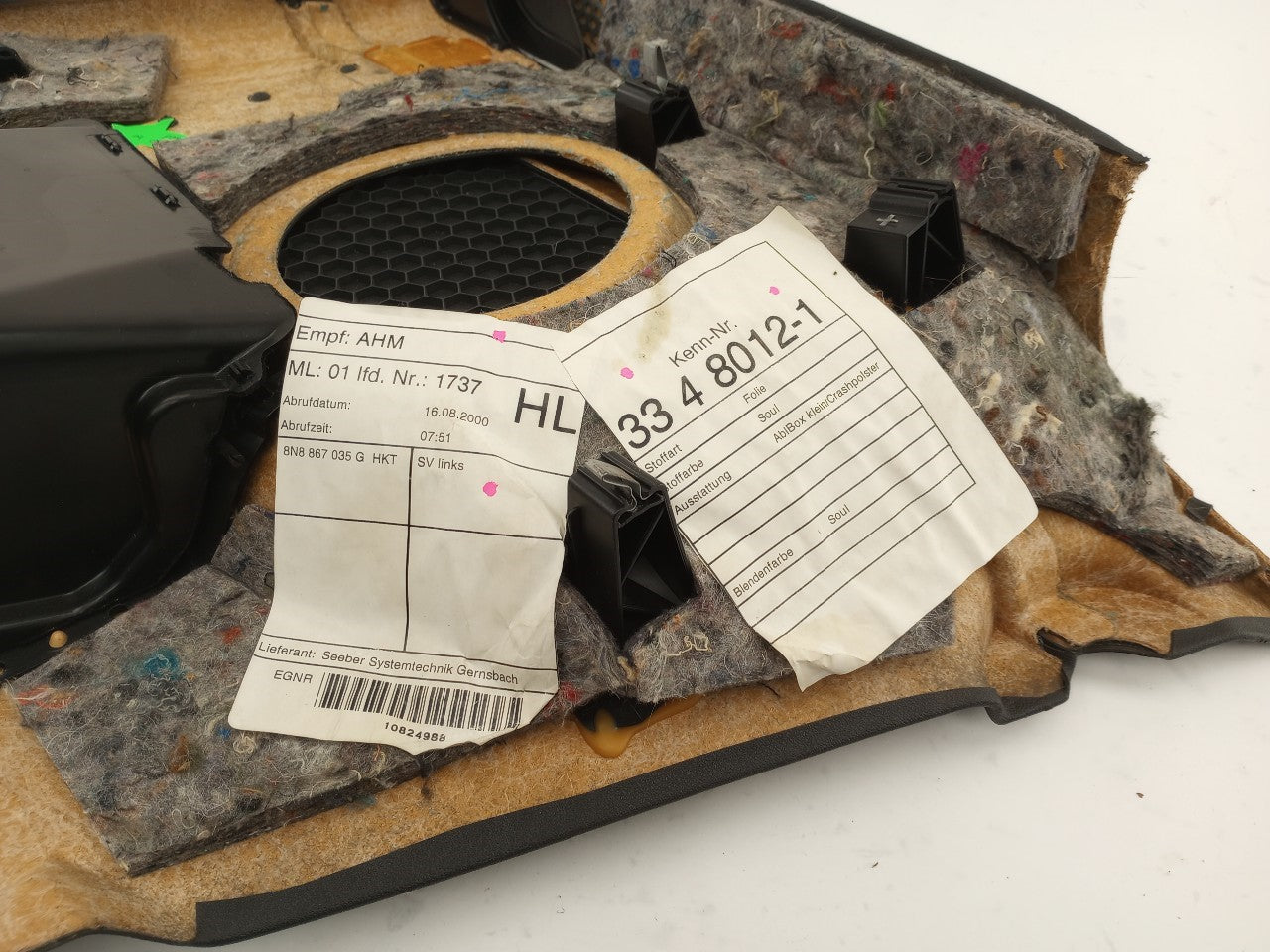 Audi TT Driver Left Rear Quarter Trim Panel