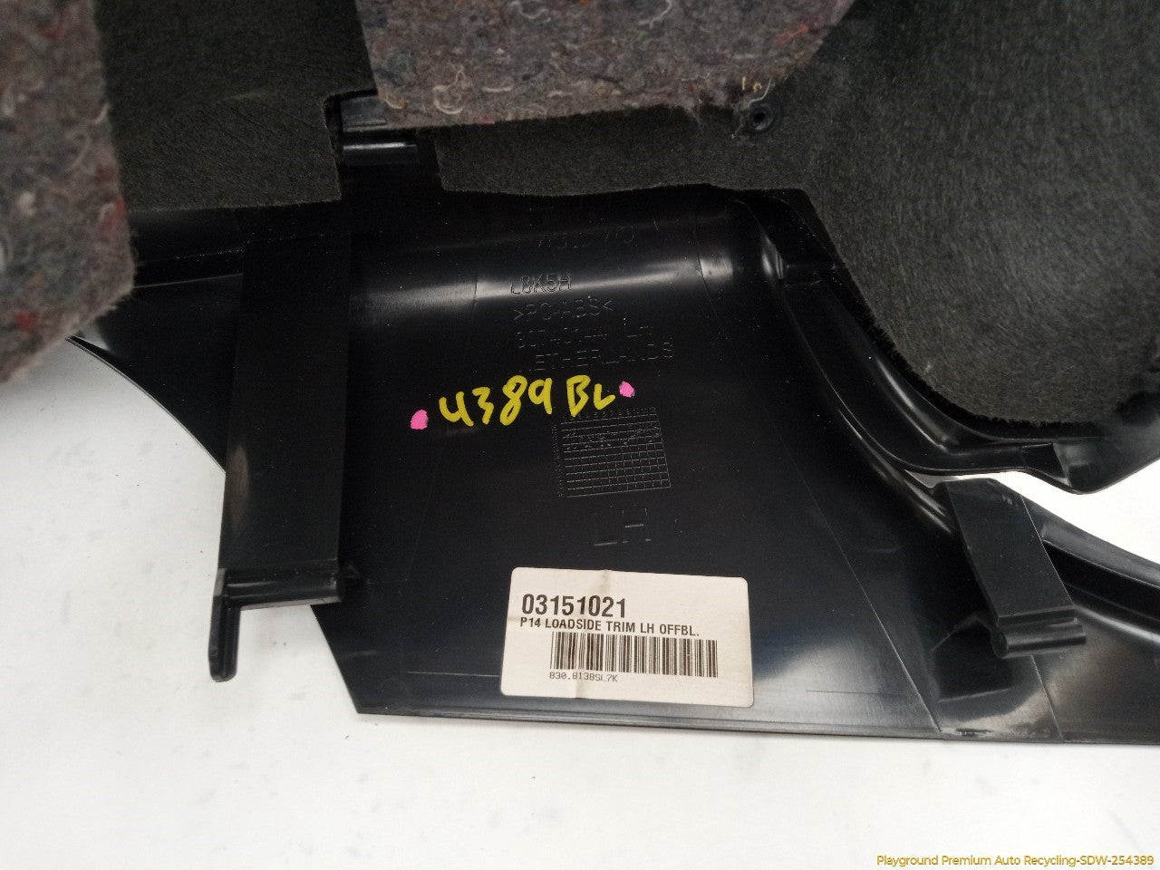 Volvo C30 Driver Left Trunk Side Trim Panel