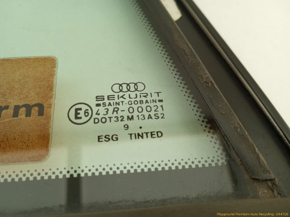 Audi TT Passenger Right Rear Window Quarter Glass