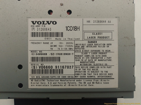 Volvo C30 Radio Receiver CD Player