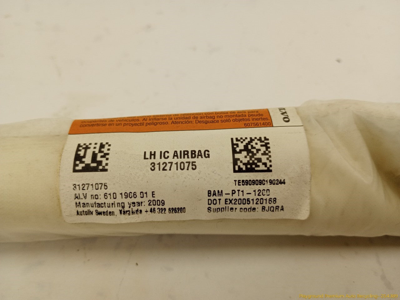 Volvo C30 Driver Left Side Curtain Airbag