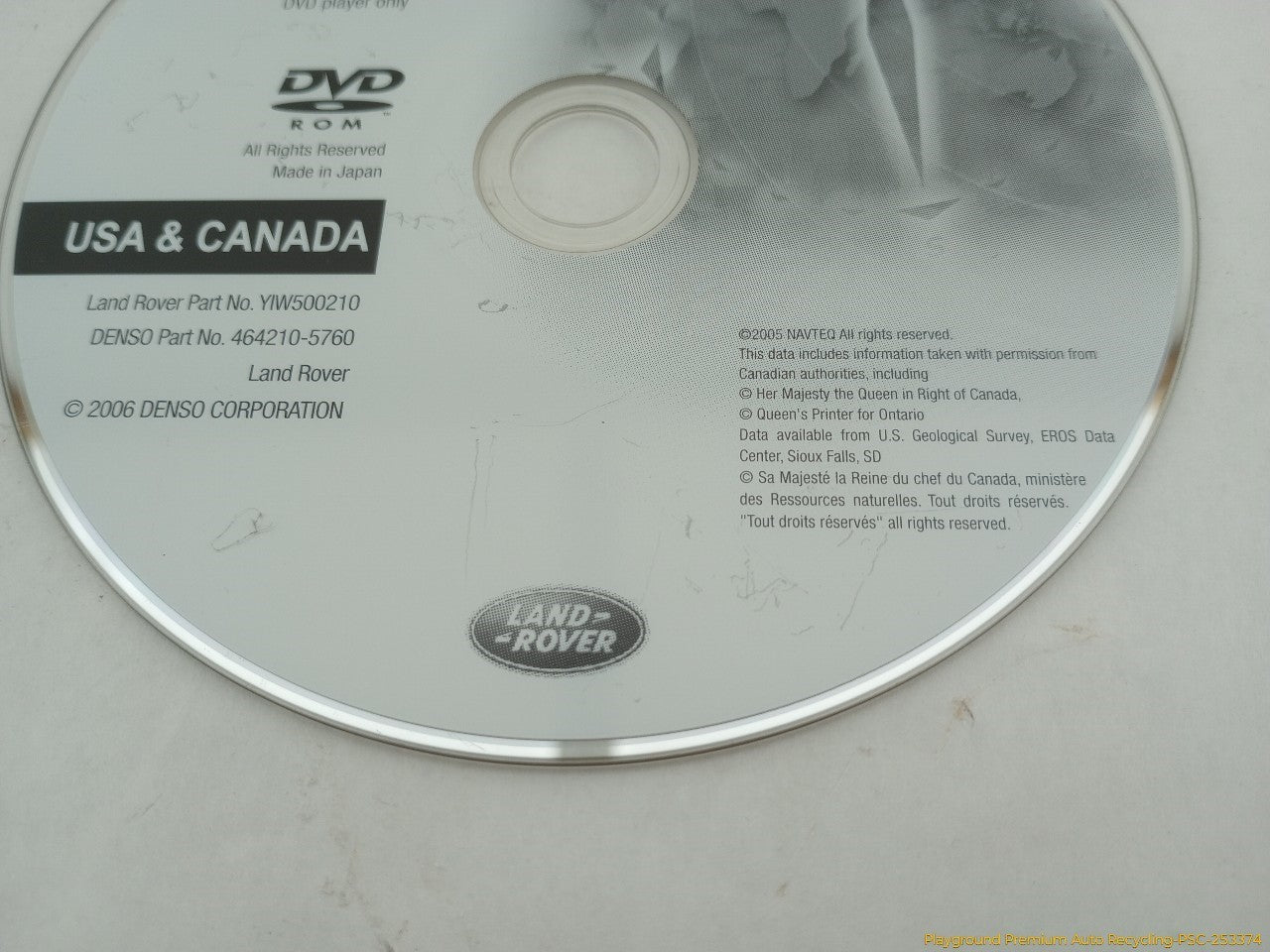 Land Rover LR3 Navigation System Disc