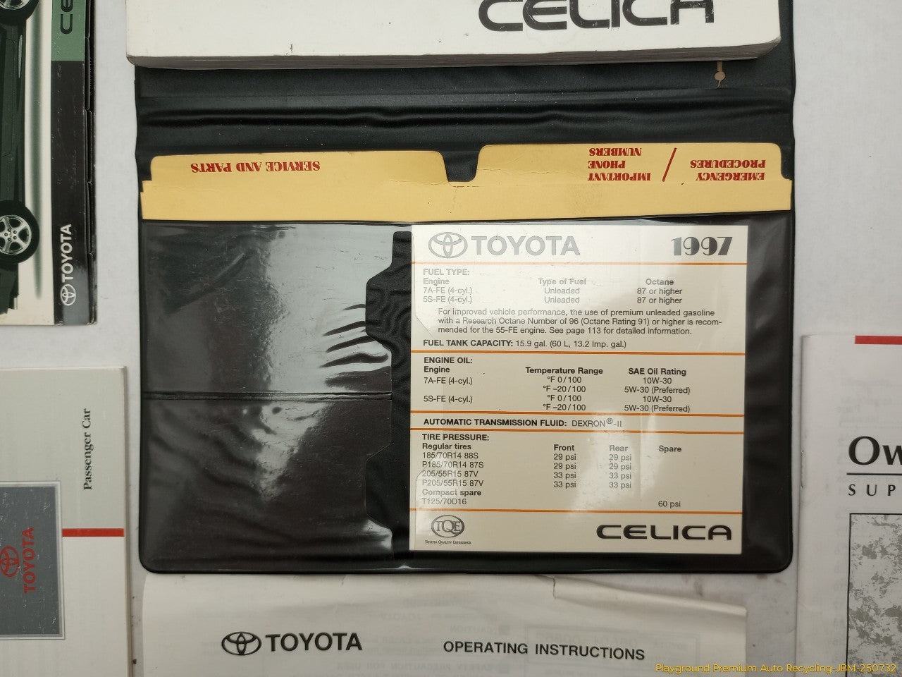 Toyota Celica Owners Manual Booklet
