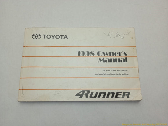 Toyota 4Runner Owners Manual Booklet