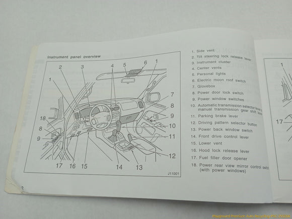 Toyota 4Runner Owners Manual Booklet