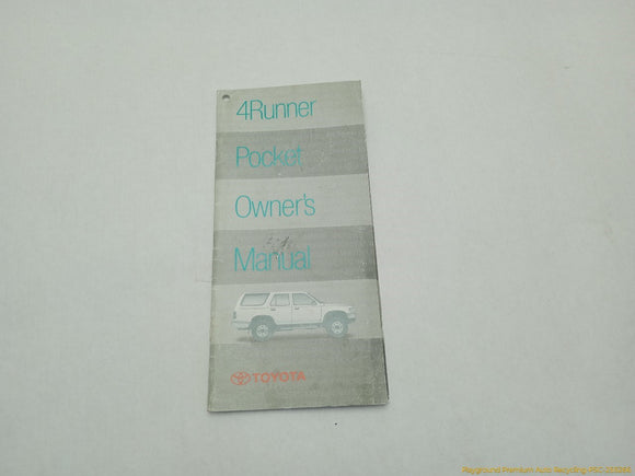 Toyota 4Runner Owners Manual Booklet