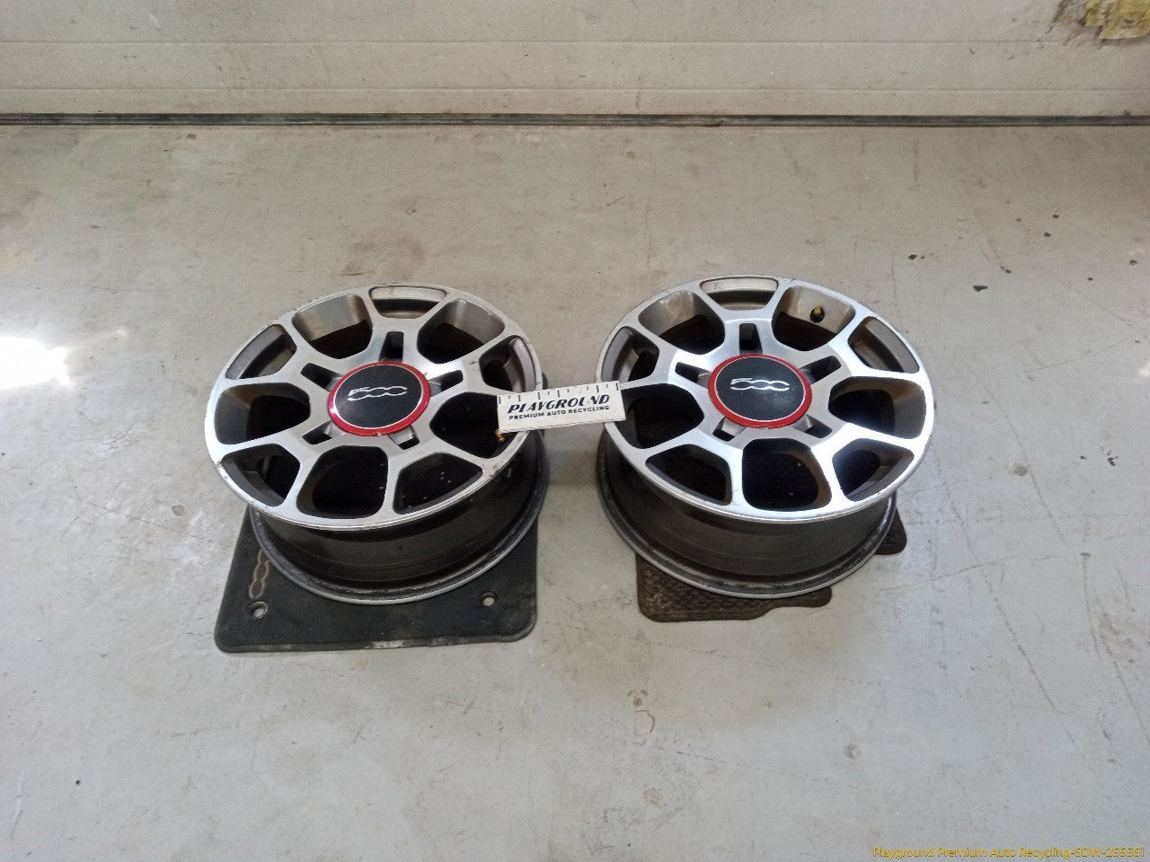 Fiat 500 Pair Of Alloy Rim Wheels 5 Double Spoke