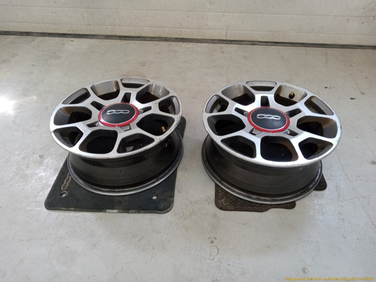 Fiat 500 Pair Of Alloy Rim Wheels 5 Double Spoke