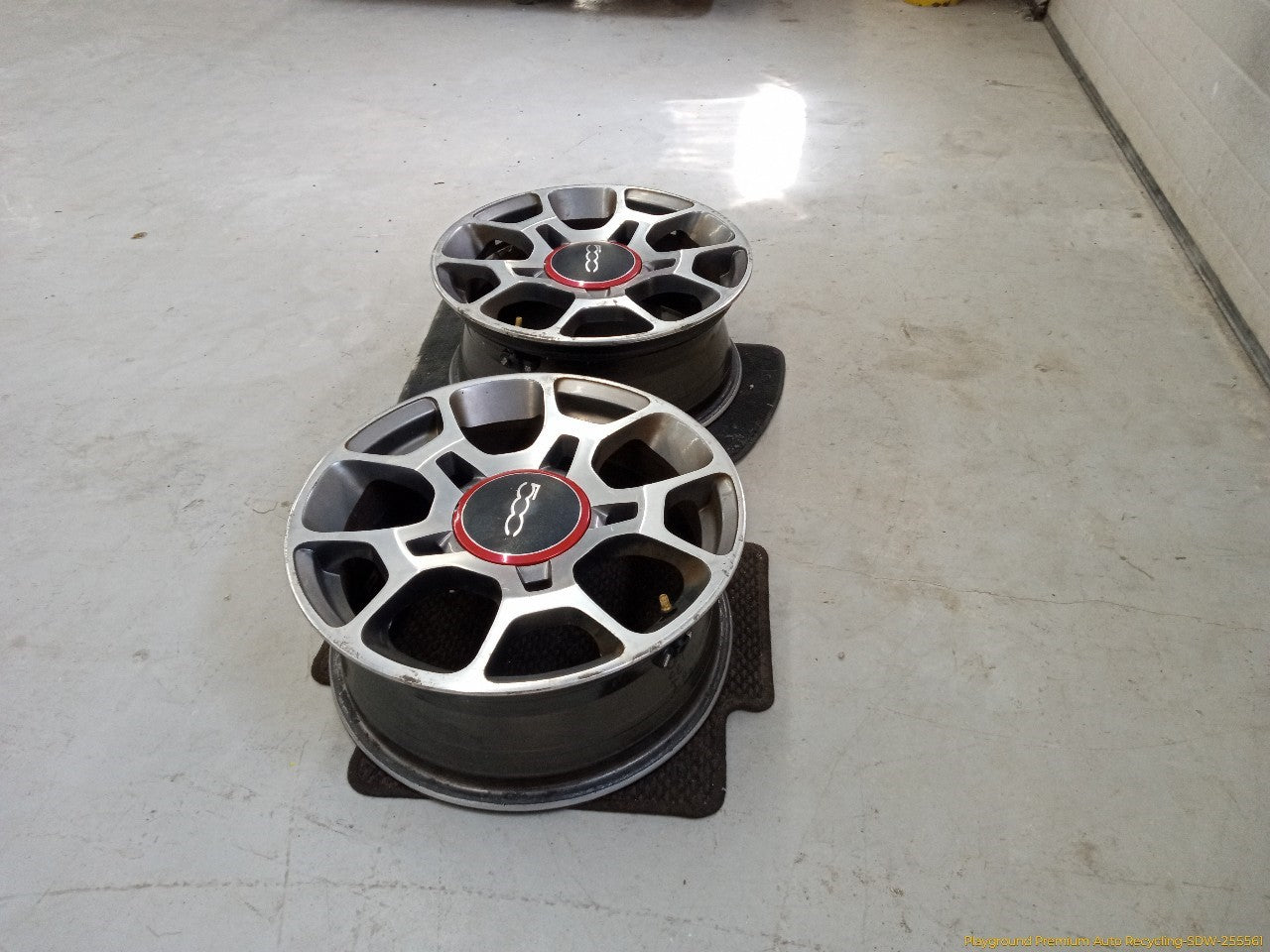 Fiat 500 Pair Of Alloy Rim Wheels 5 Double Spoke