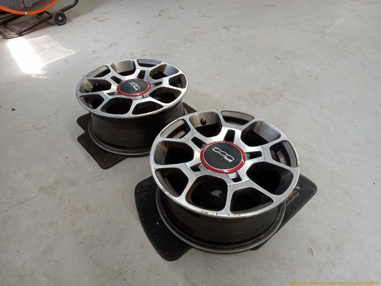Fiat 500 Pair Of Alloy Rim Wheels 5 Double Spoke