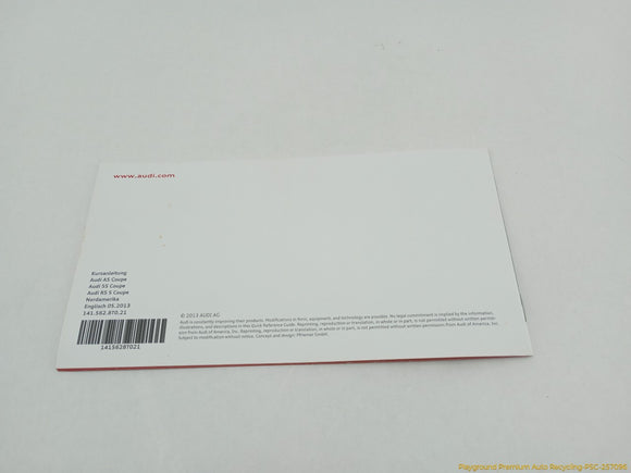 Audi A5 Owners Manual Booket