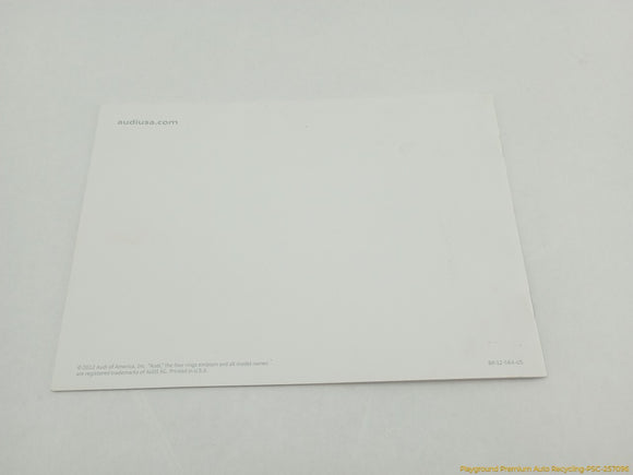 Audi A5 Owners Manual Booket