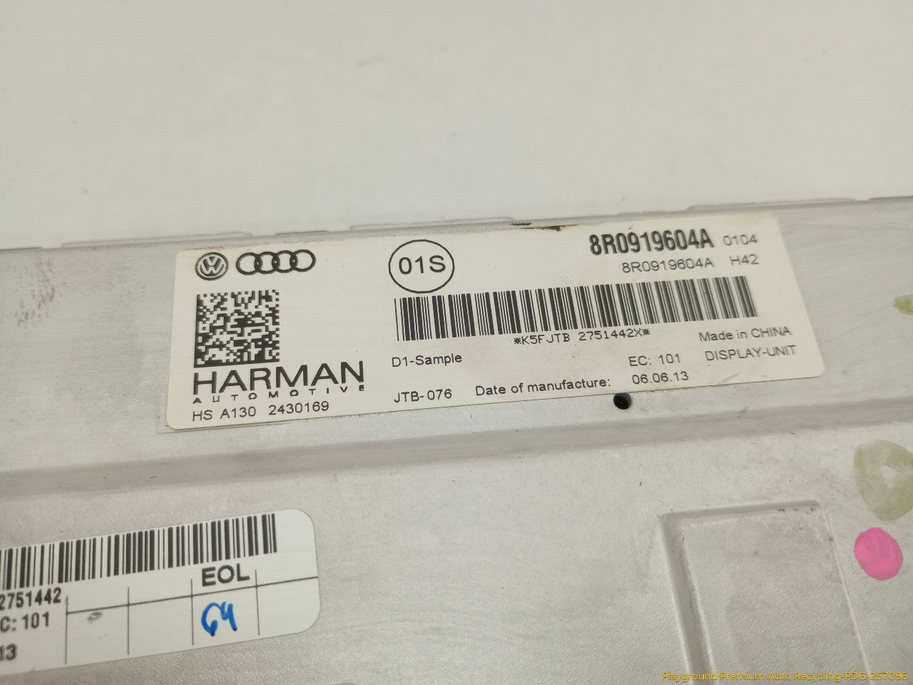 Audi A5 Information Display Screen