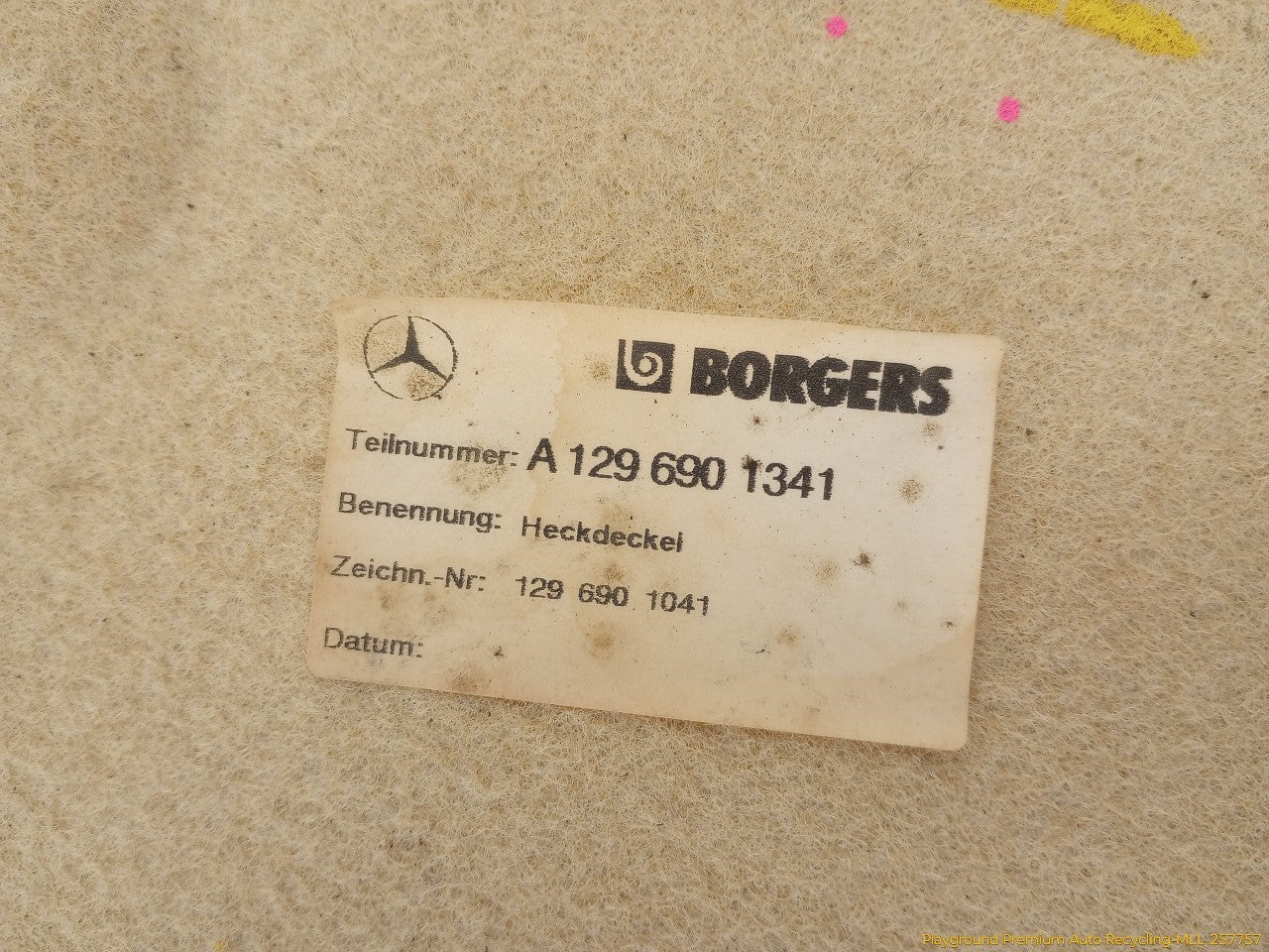 Mercedes SL320 Trunk Lid Trim