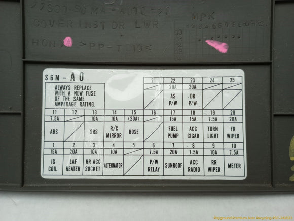 Acura RSX Drive Left Lower Dash Fuse Trim