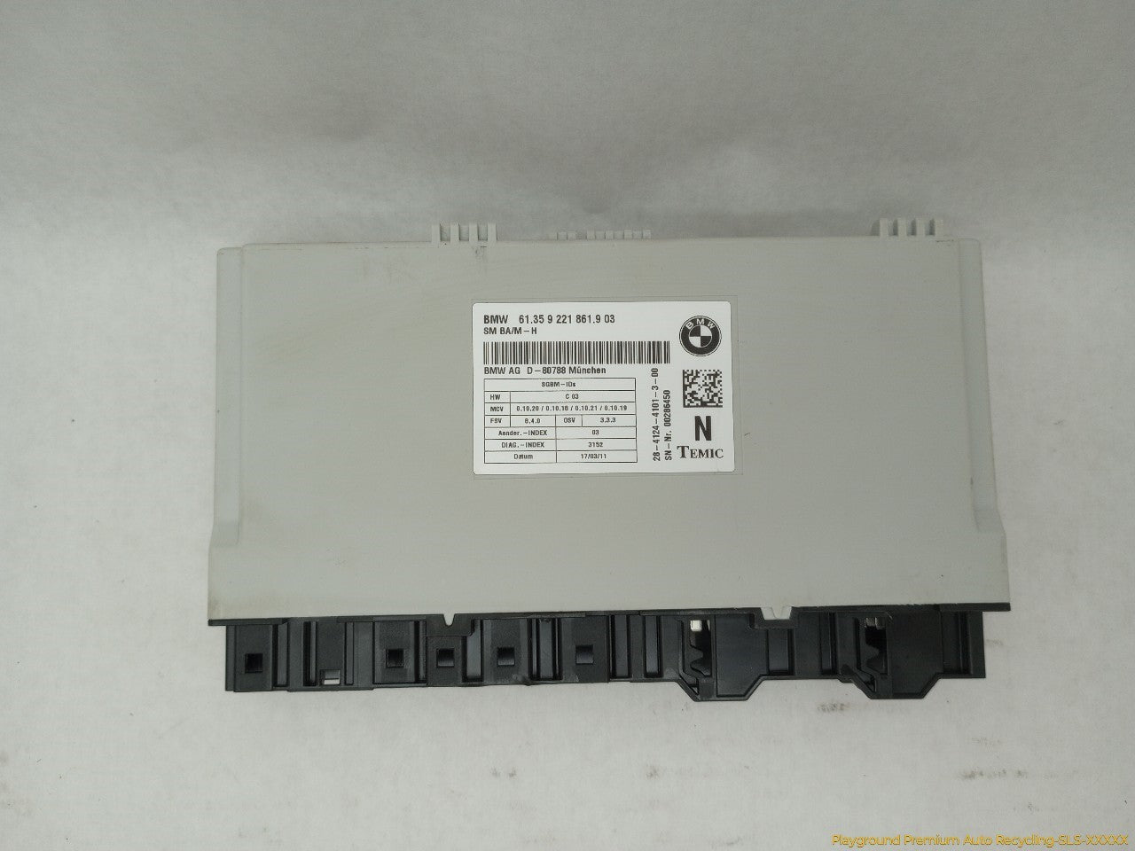 BMW 328I Passenger Right Front Seat Control Module - 0