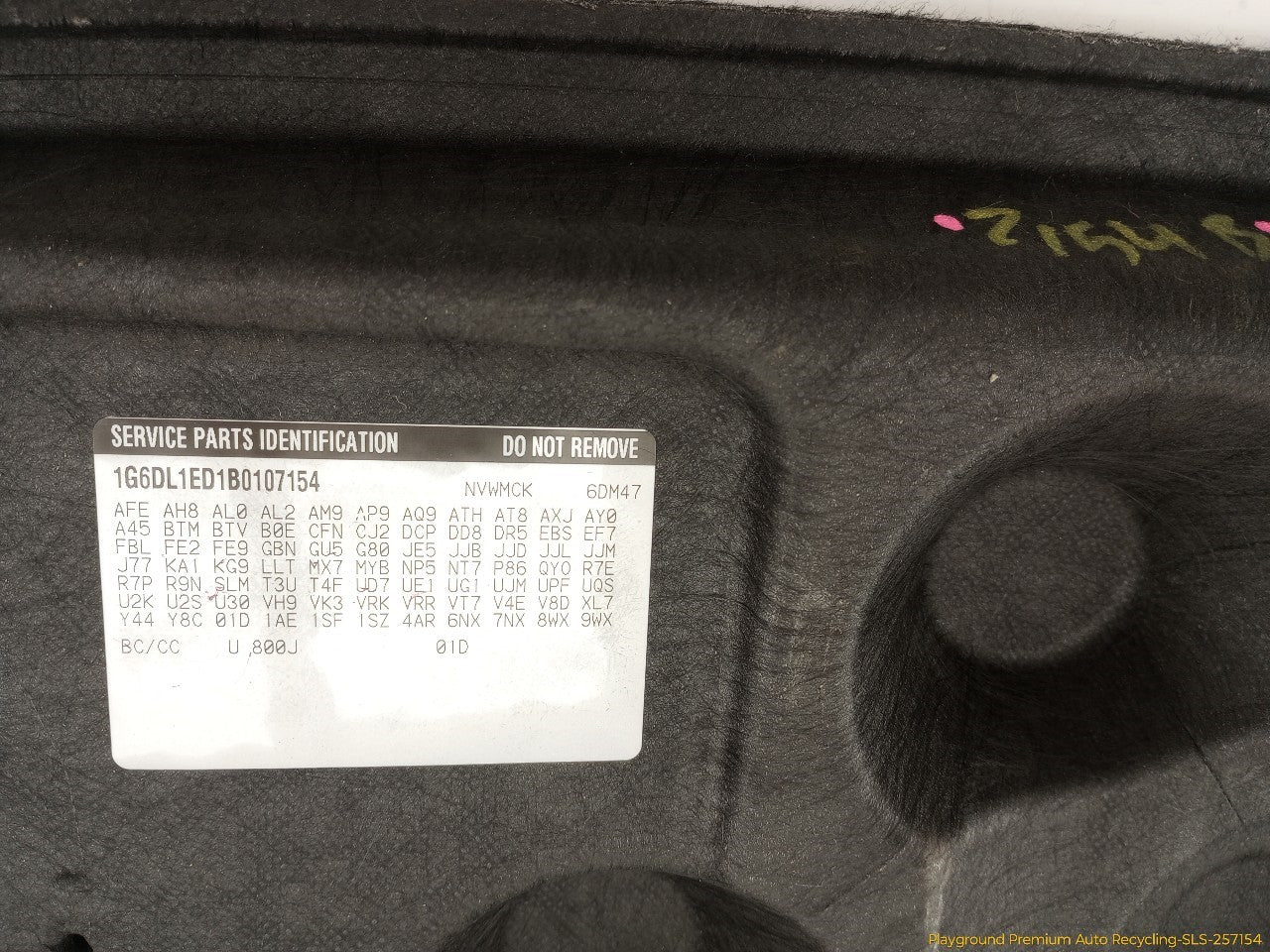 Cadillac CTS Trunk Spare Tire Floor Carpet