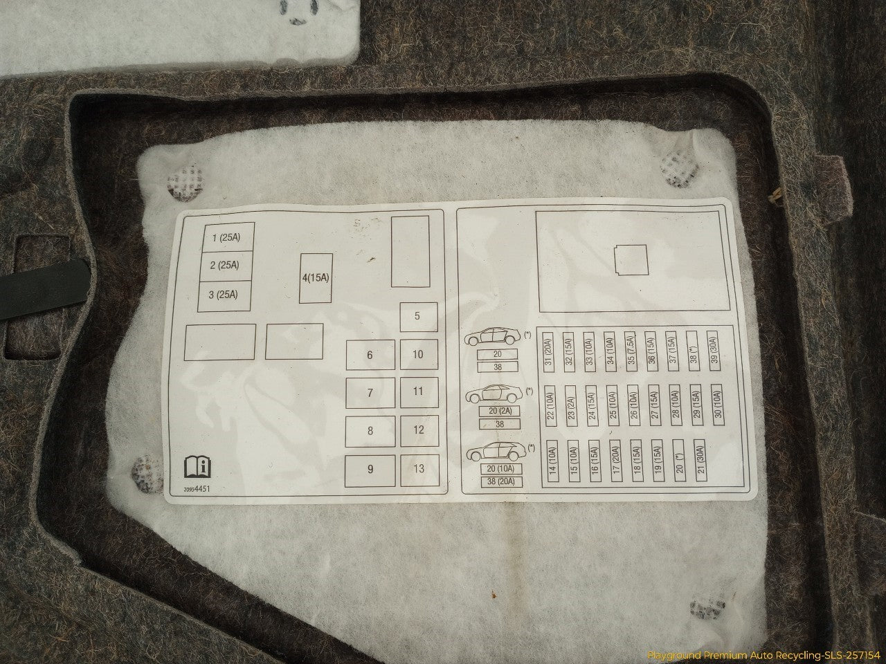 Cadillac CTS Driver Left Rear Trunk Side Carpet Trim