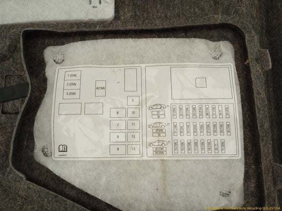Cadillac CTS Driver Left Rear Trunk Side Carpet Trim