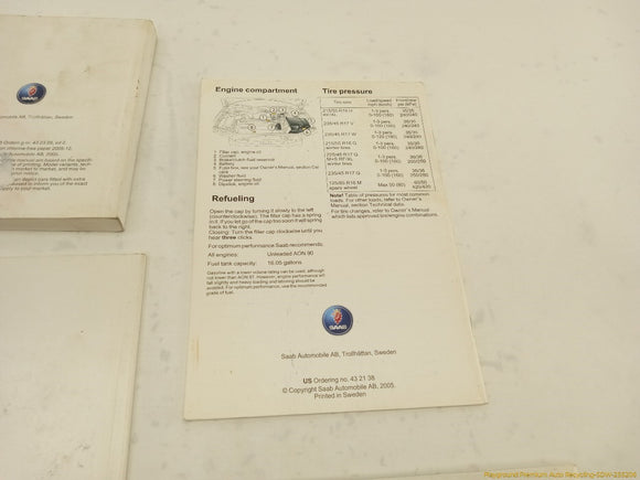 Saab 903 Owners Manual Booklet