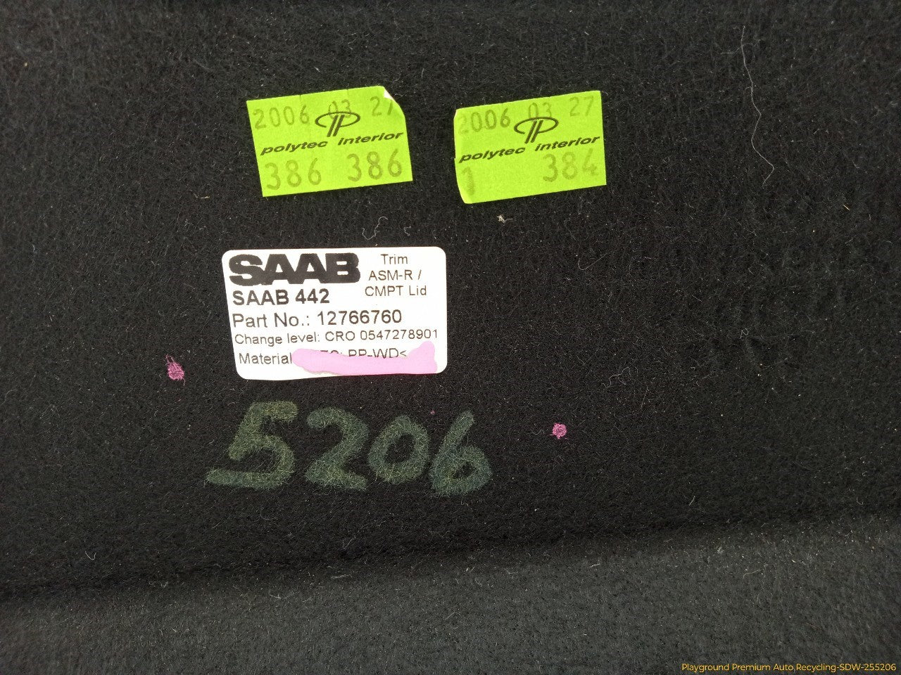Saab 903 Trunk Lid Liner Trim