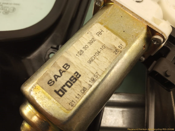 Saab 9-3 Passenger Right Rear Quarter Window Regulator & Glass