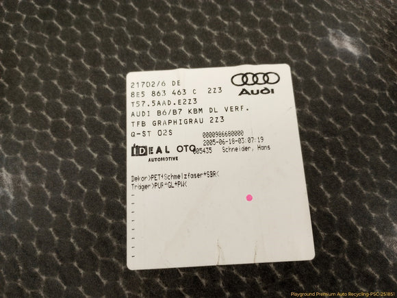 Audi S4 Rear Trunk Spare Tire Floor Carpet