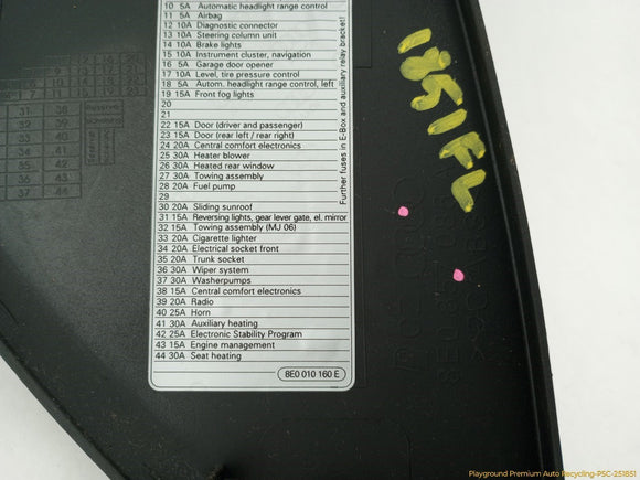 Audi S4 Pair Of Front Side Fuse Box Cover Trim