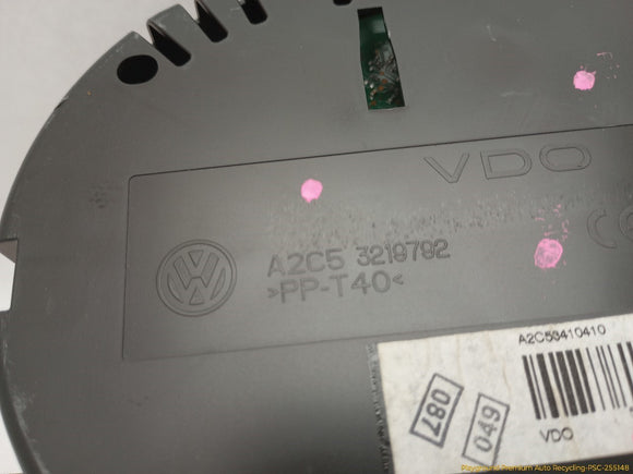 Volkswagen CC Instrument Cluster Speedometer