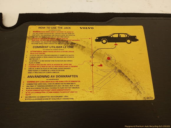 Volvo 850 Trunk Spare Tire Floor Cover