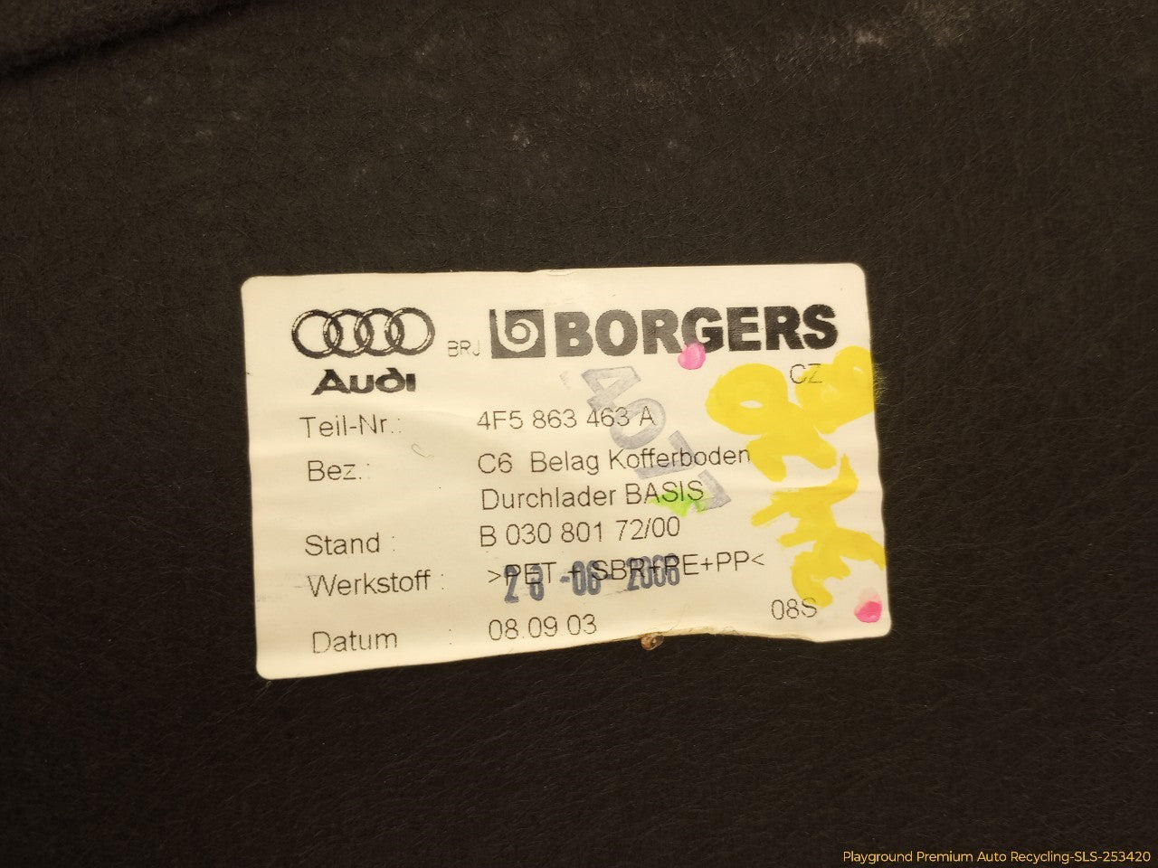 Audi A6 Trunk Spare Tire Floor Cover