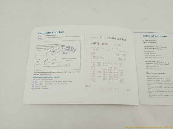 Audi A6 Owner's Manual