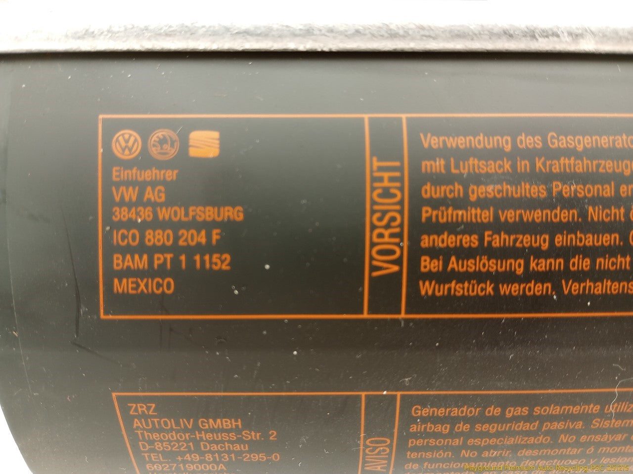 Volkswagen Beetle Passenger Right Dashboard Airbag