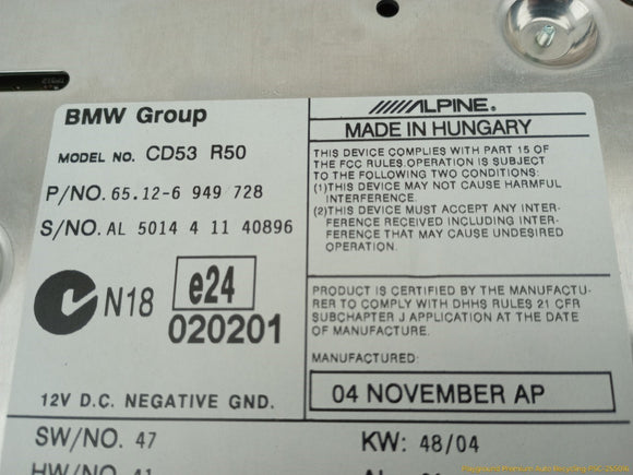 Mini Cooper Radio Audio CD Player