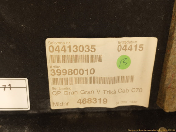 Volvo C70 Driver Left Rear Quarter Trim