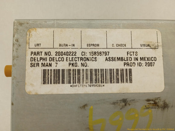 Pontiac Solstice Satellite Radio Control Module