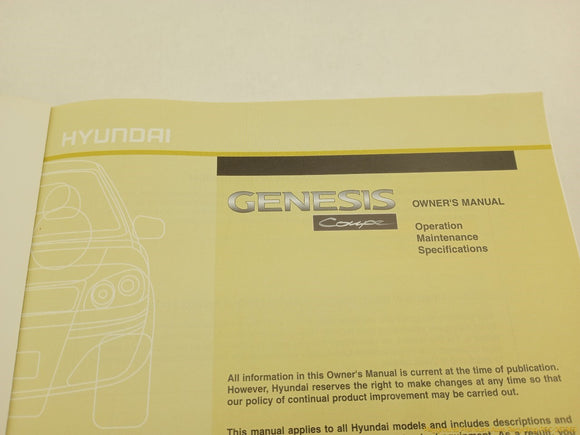 Hyundai Genesis Owner's Manual