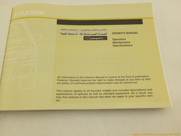 Hyundai Genesis Owner's Manual