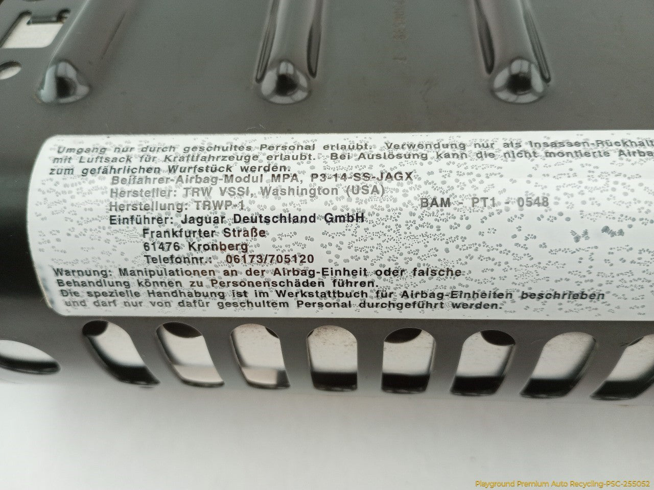 Jaguar XK8 Passenger Right Dashboard Airbag