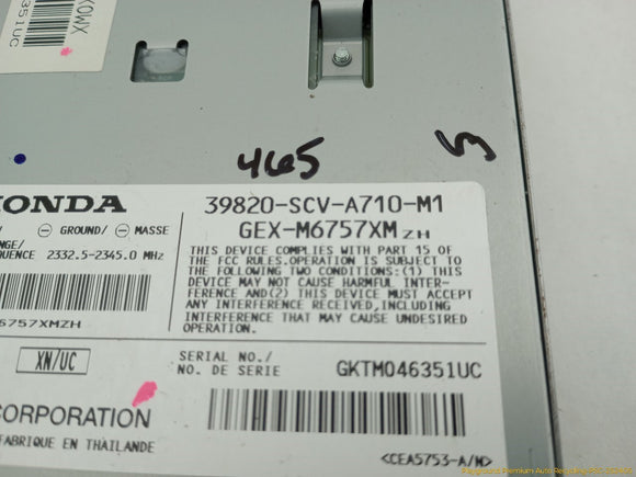 Honda Element Satellite Radio Receiver Control Module