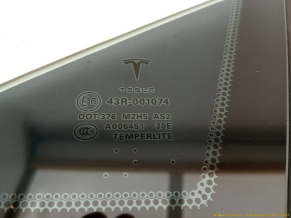 Tesla Model S Driver Left Front Window Quarter Vent Glass