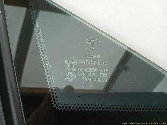 Tesla Model S Passenger Right Front Window Quarter Vent Glass