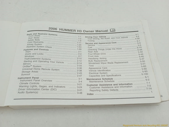 Hummer H3 Owner's Manual