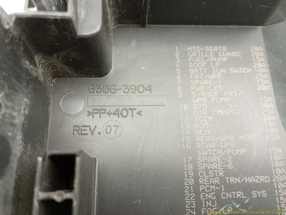 Hummer H3 Engine Fuse Box