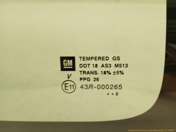 Hummer H3 Driver Left Rear Quarter Glass