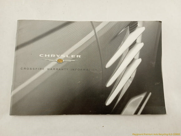 Chrysler Crossfire Owner's Manual