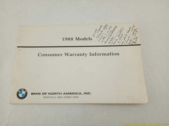 BMW 735i Owner's Manual