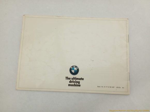 BMW 735i Owner's Manual
